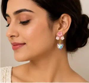 Pink Heart Earrings